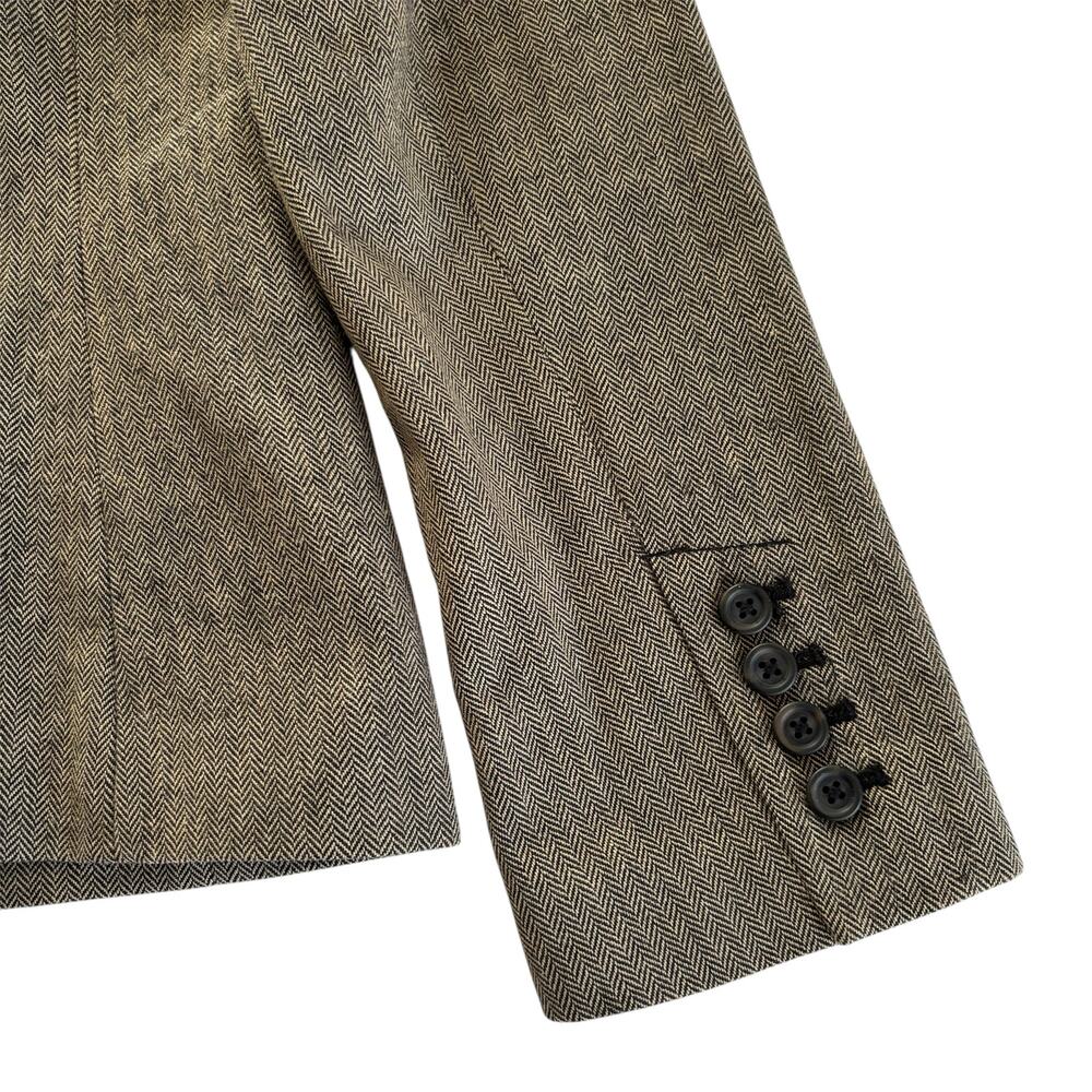 Gap Wool Brown Herringbone Pattern Button Up Blaz… - image 6